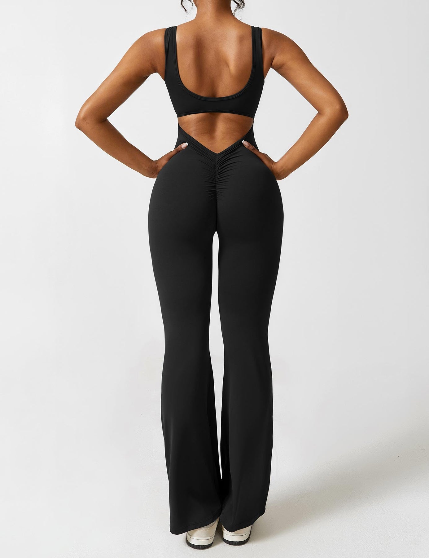 Fitted Stretch Fit Flared Leg Jumpsuit