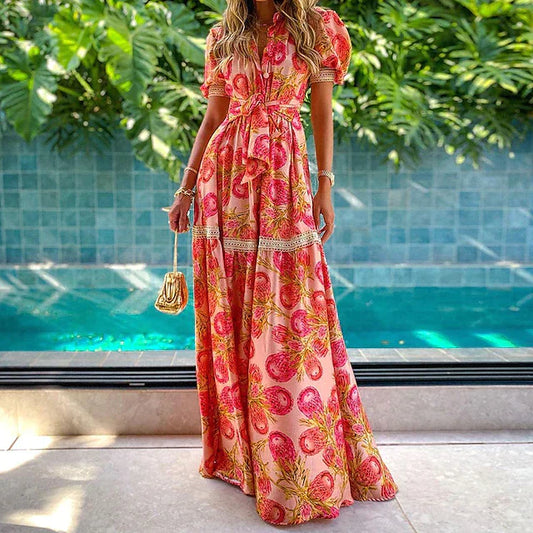 Floral Print Elegant Summer Dress